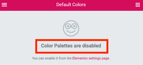 disabled color palettes in Elementor 1 - Revisão e Tutorial 2021 Do Construtor De Páginas Elementor